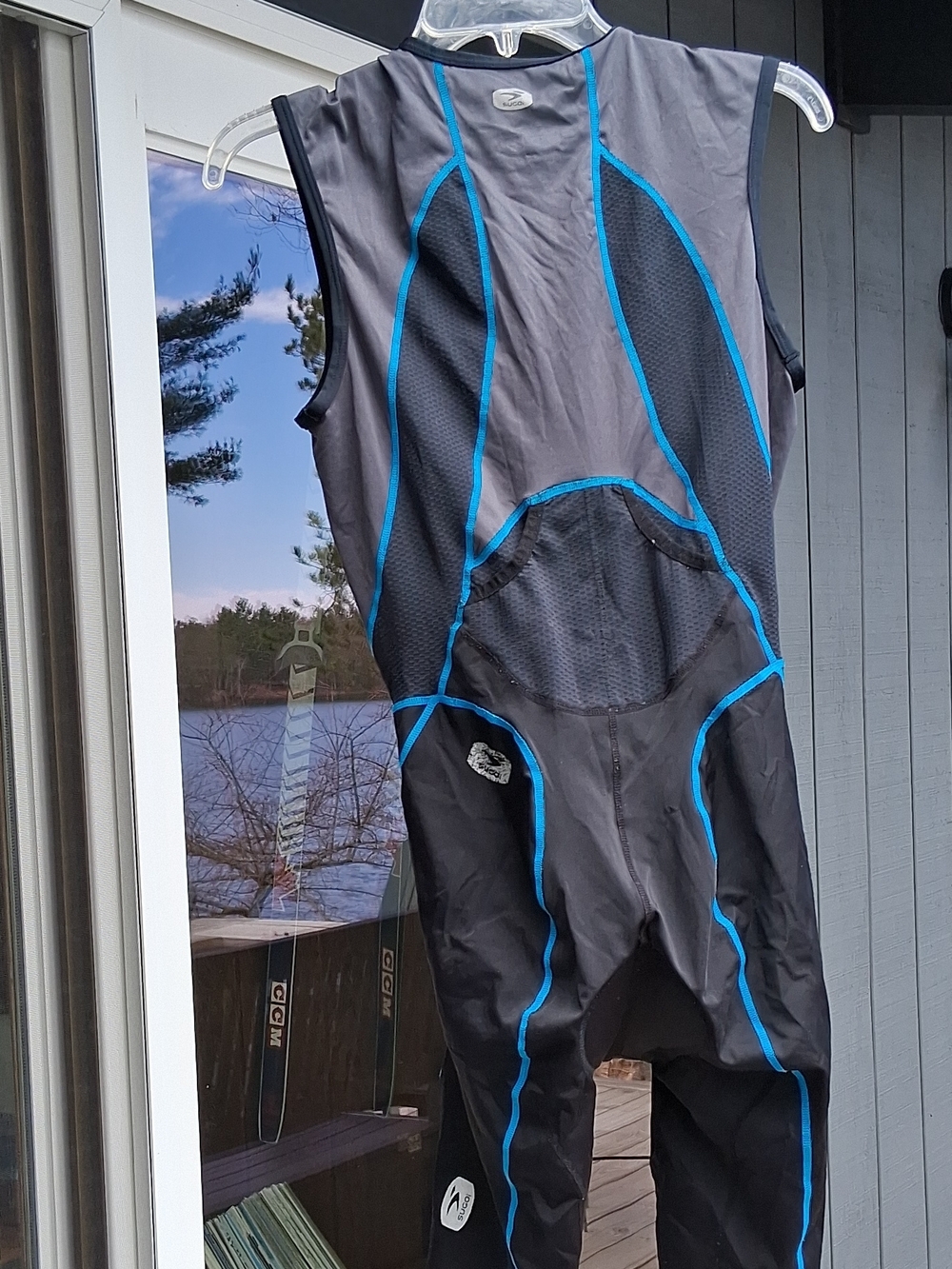 SUGOI Black and Gray with Blue Trim Sleeveless Tri Suit - Picture 5 of 5